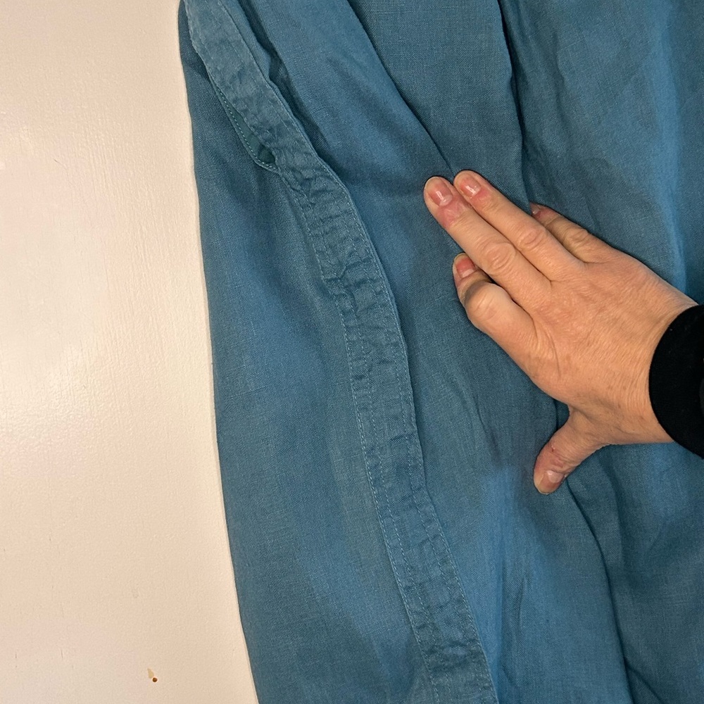 QUNICE TEAL 100% LINEN PULL ON PANTS SIZE SMALL - Picture 9 of 9